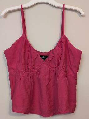 Lulus Lined Crinkly Peplum Camisole W Spaghetti Straps Small, LN!
